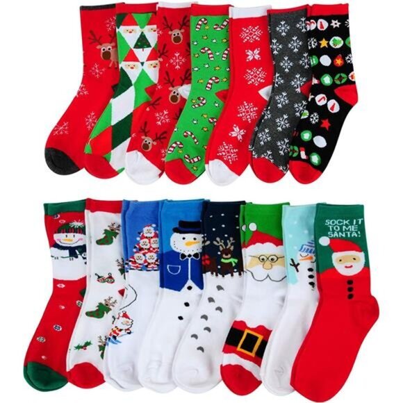 15 Pairs Women's Christmas Socks Gifts for Girls Funny Novelty Colorful‎ Socks - Picture 2 of 7